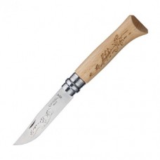 Нож Opinel №8, нержавеющая сталь, гравировка велосипедист