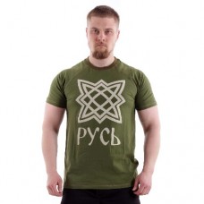 Футболка Keotica &quot;Русь&quot; олива с белым