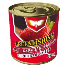 Добавка GreenFishing Зерновой микс Карп, Карась Клубника 0.43л