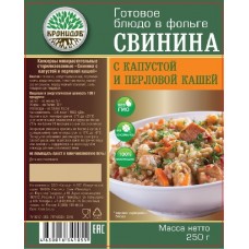 Готовое блюдо Кронидов Свинина с капустой и перловой кашей