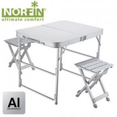 Стол складной Norfin Boren NF алюминиевый 80x60 +2 стула набор